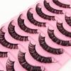 10 Pairs Eye Lashes Natural Long Wispy Volume DD Curl False Eyelashes Russia Volume Faux Mink
