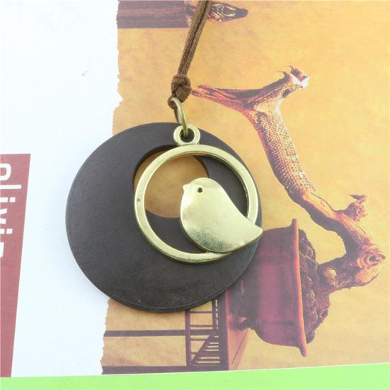 Ожерелье-подвеска, длинная винтажная декоративная двухслойная одежда, соответствующая деревянной цепочке для свитера, в этническом стиле