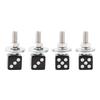 4x Болт-винт для номерного знака Custom DICE, черный пластик, мотоцикл, чоппер, боббер