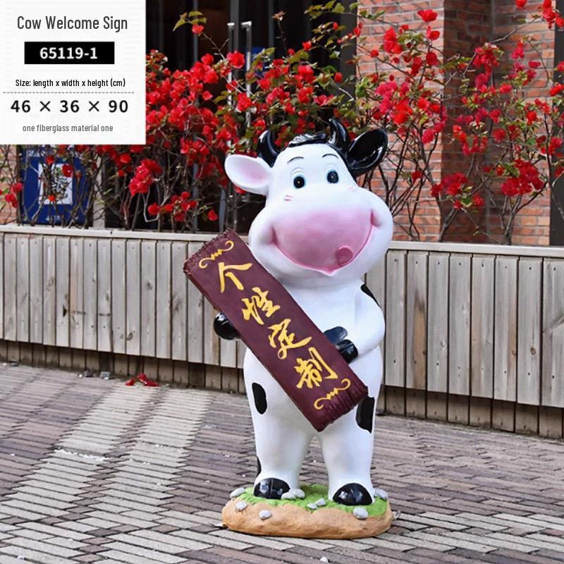 Outdoor Cartoon Cow Garden Planter