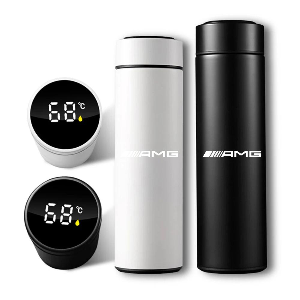 Hot Car Sticker 500ml For Mercedes Benz AMG A B C D M S R G Class GLK GLA CLA GLB Portable Smart Car Thermos Cup LED Temperature