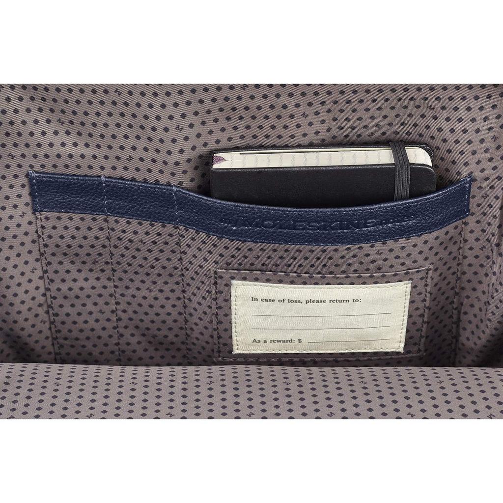 Кожаный бизнес-рюкзак Moleskine Classic с отделением для 15-дюймового ноутбука, вертикальный дизайн, сапфирово-синий