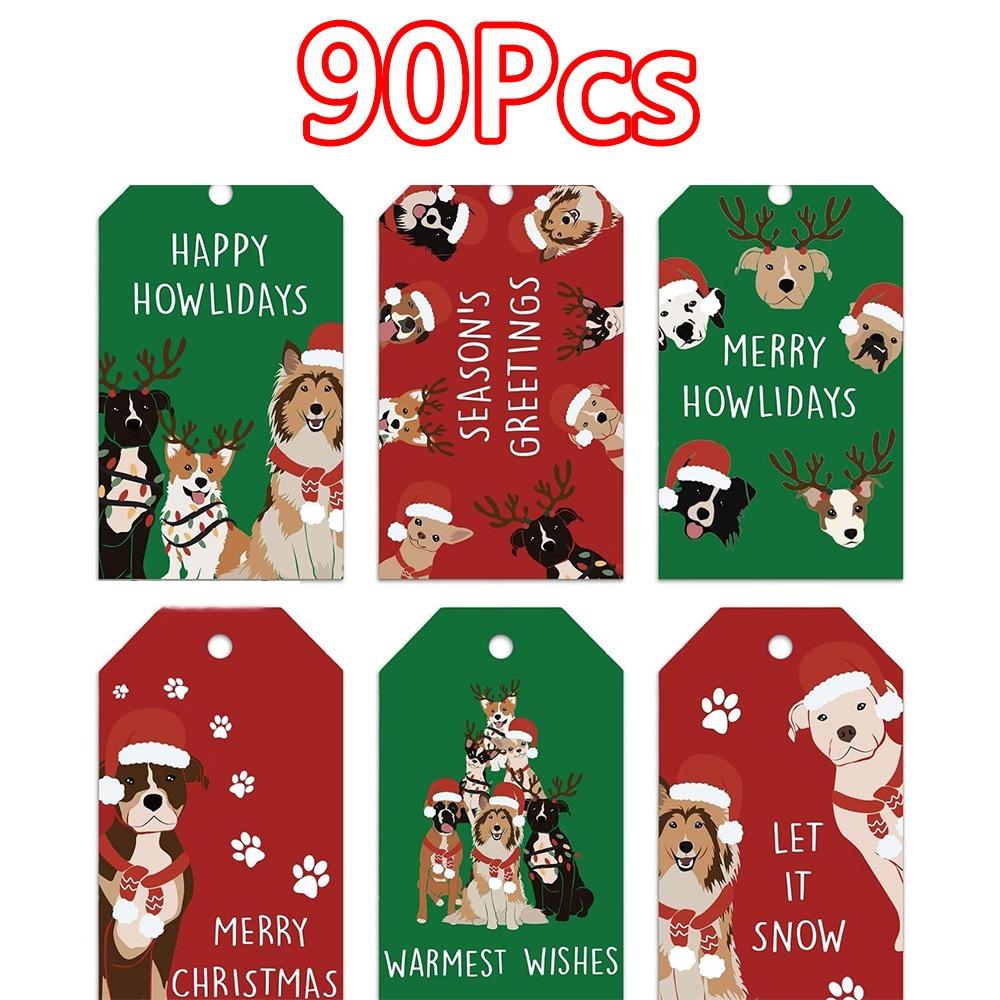 Gifts Christmas Pattern Christmas Gift Tags Hanging Rectangle Shape Christmas Hang Tags Christmas Message Cards Bakery Labeling