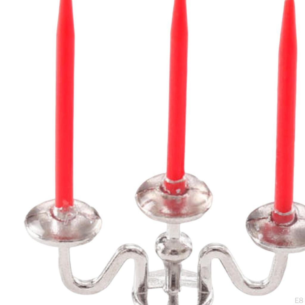 1/12 Dollhouse Candle Holder Doll House Candlestick Ornament Cute Miniature Model for Cabinet Table