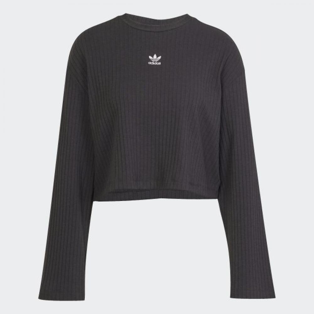 Adidas Женская футболка S eSSentialS Wide Lip с длинным рукавом, повседневная, черная