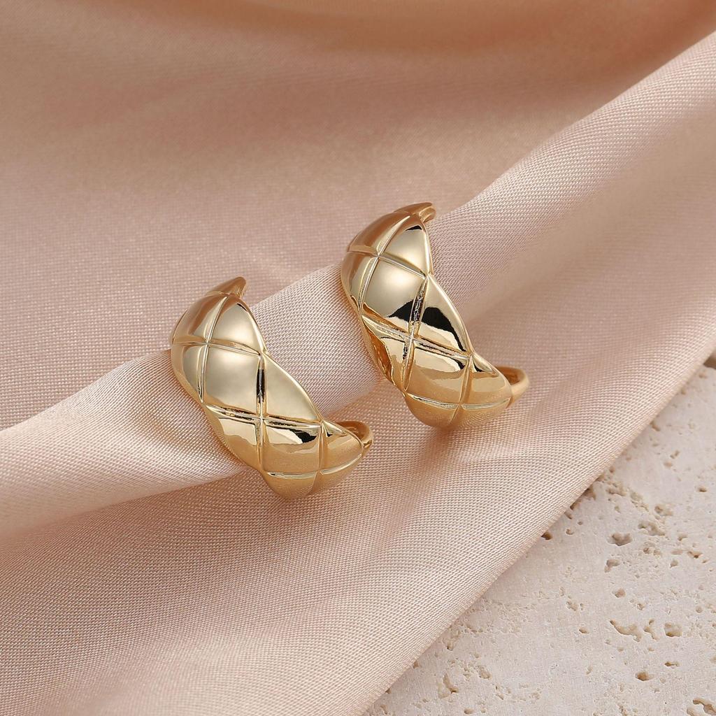 Серьги в клетку в холодном стиле: Непирсингованные клипсы на французской моде для женщин