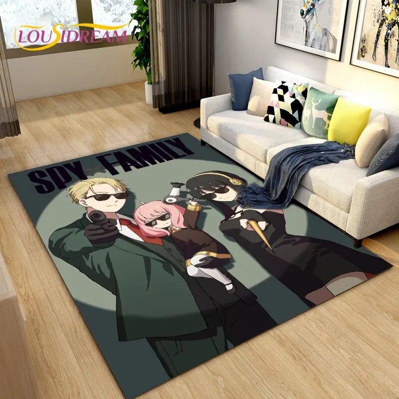 SPY×FAMILY Japan Anime Cartoon Area Rug,Carpet Rug for Living Room Bedroom Sofa Doormat Decoration, Kids Play Non-slip Floor Mat