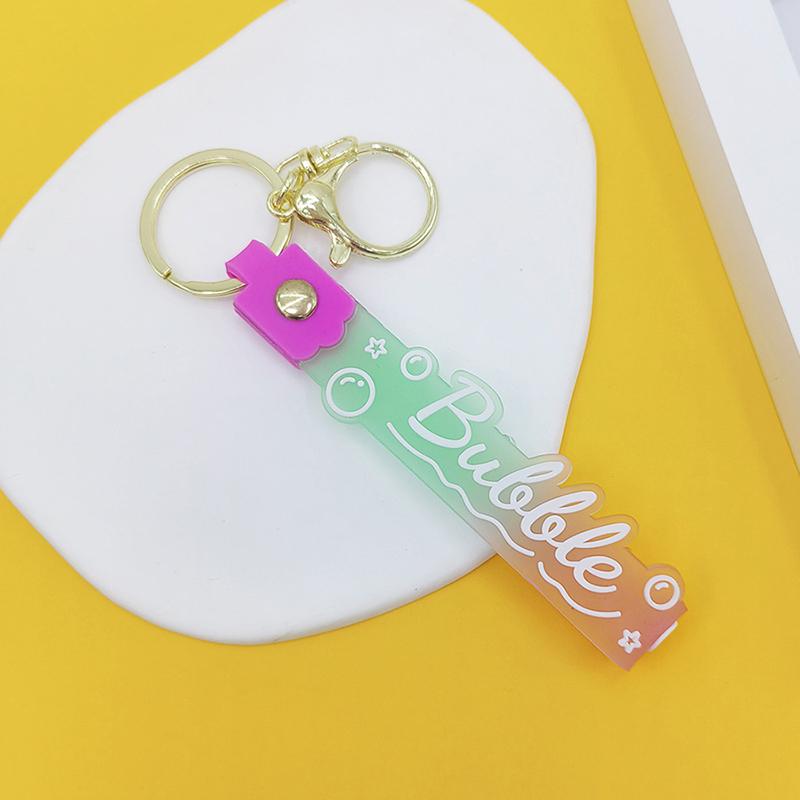 Прозрачный ПВХ мягкий резиновый брелок для ключей английский маленький цветок желе цвета сливы конфетный цвет капли клейкий браслет