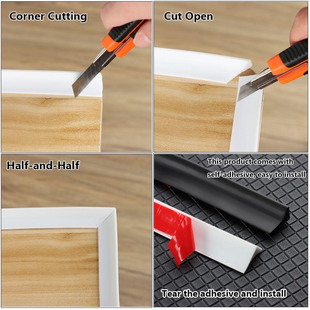 Гибкая водоудерживающая полоса Самоклеящаяся уплотнительная полоса для низа двери Новый душевой порог Кухня