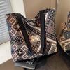 Большая вместительная сумка в этническом стиле для женщин, сумка через плечо из холста для женщин, универсальная сумка через плечо для студентов колледжей