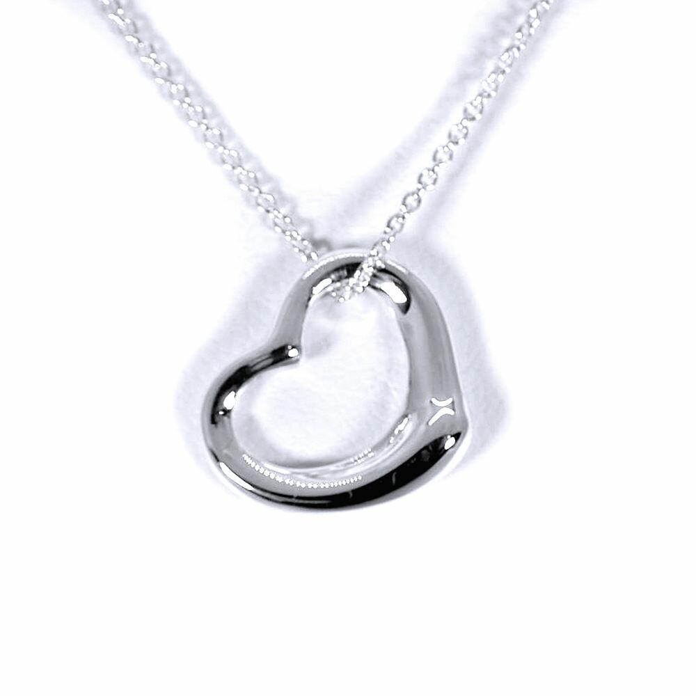 [Used] TIFFANY/Tiffany 925 Open Heart Pendant/Necklace/j7-5