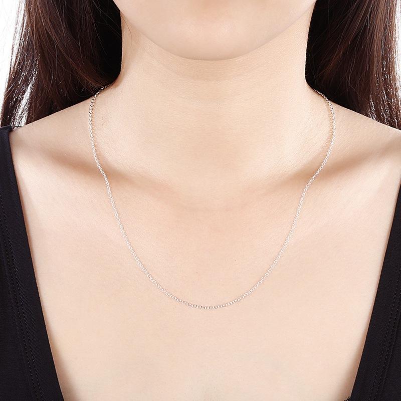 Cross Chain Thin Chain 925 Silver Plated Chain Pendant with Chain Fashion Necklace