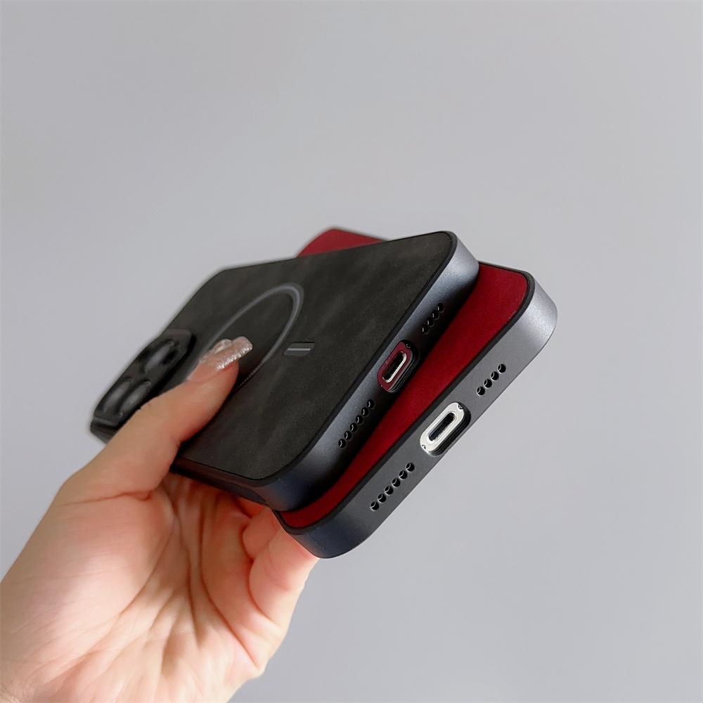 Винтажный кожаный чехол с магнитным узором для Magsafe для Iphone 14 13 12 11 Pro Max Plus Xr Xs X 8 7 в стиле ретро с беспроводной зарядкой Funda
