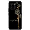 3D Emboss Case For Honor Play 10T 400 Smart 4G 5G Relief Flower Back Cover Black TPU Silicone Soft Case For Honor X7d 4G 5G Para