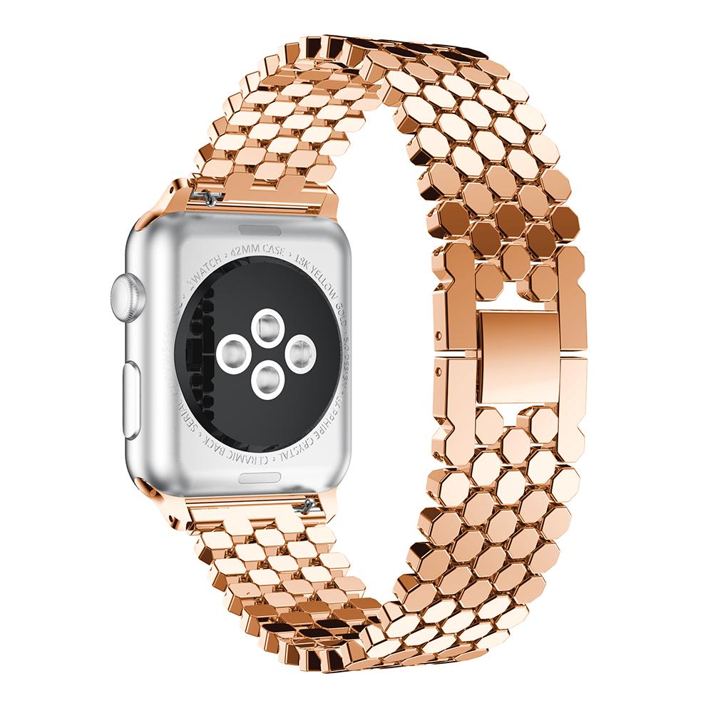 Ремешок из нержавеющей стали для Apple Watch band 45мм 44мм 40мм 49мм 41мм Металлический браслет со звеньями 'Рыбья чешуя' iWatch Series 9 8 se ultra 2