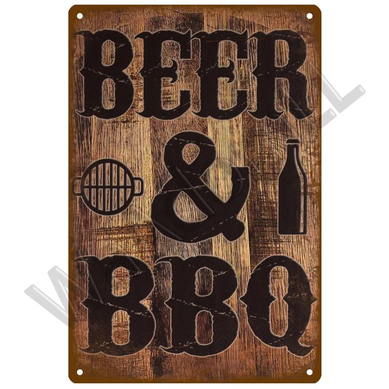 BBQ Zone  Home Decor Metal Tin Sign Vintage Dad`s BBQ Yard Outdoor Party Decoration Plate Retro Barbecue Rules Slogan Metal Sign
