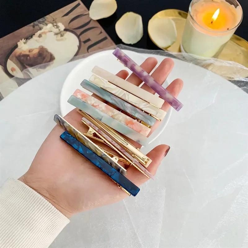 1 шт. модные заколки-аллигаторы из ацетатного цинкового сплава, заколки для волос, простые прямоугольные заколки для волос, головные уборы, женские аксессуары для волос