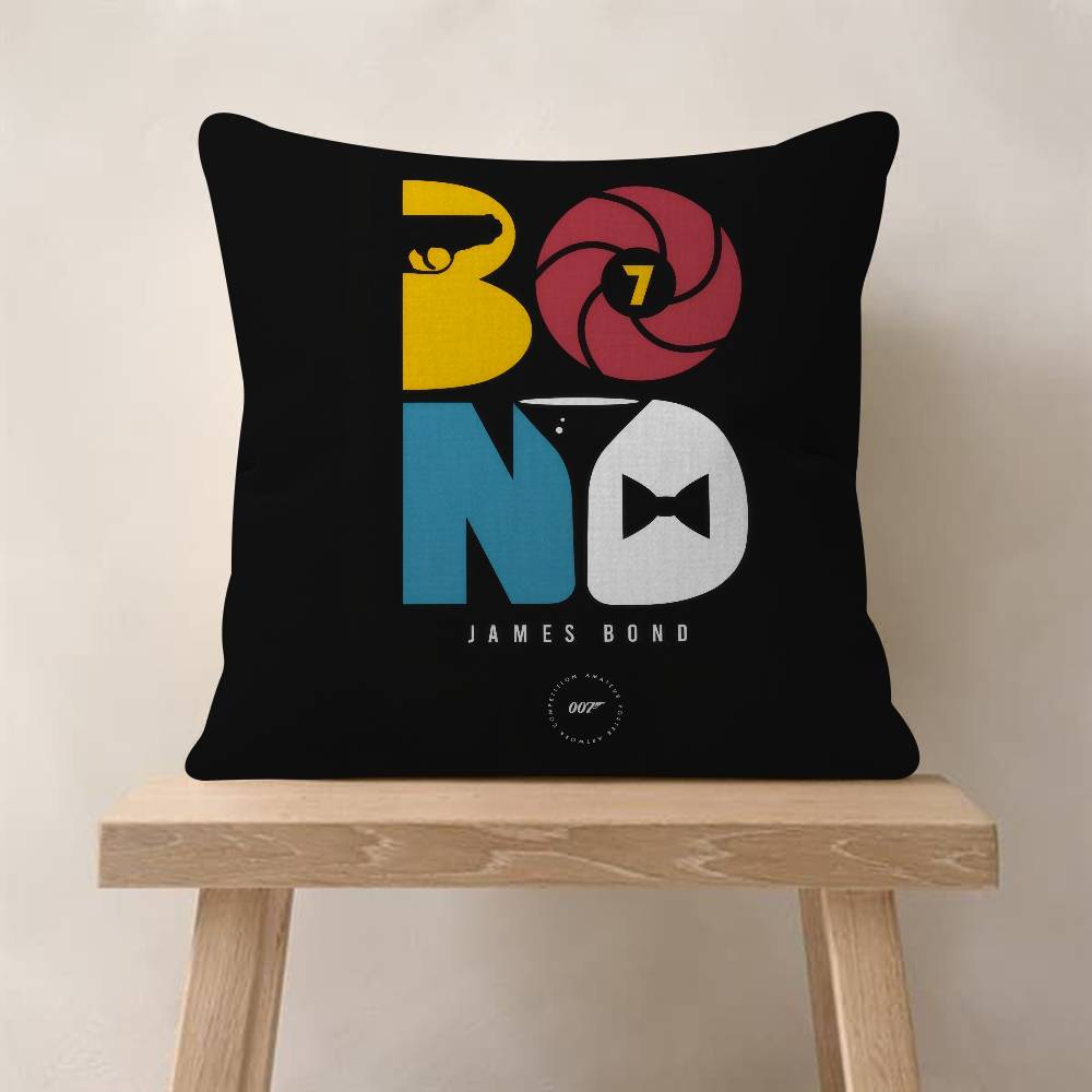 Pillow Gift Home Office Decoration Bedroom Sofa Car Cushion Cover case 45x45 British Legend JJames BBond 007
