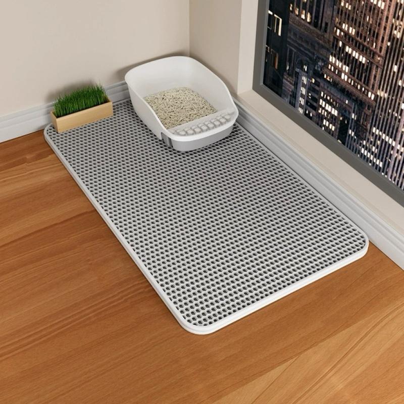 Впитывающий коврик для домашних животных с двухслойной фильтрацией и защитой от сдирания, моющийся, контролирующий песок, съемный на липучках