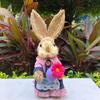 Cute High-25cm Straw Rabbits DIY Handmade Landscape Rabbit Statue Photography Props Gift Rabbit Decoration Garden Balcony