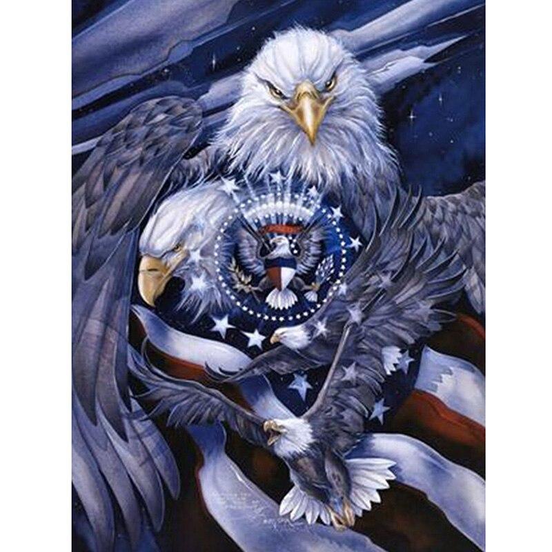 DIY 5D алмазная живопись Орел полная квадратная круглая дрель животное Сова Алмазная вышивка мозаика вышивка крестом смола домашний декор подарок