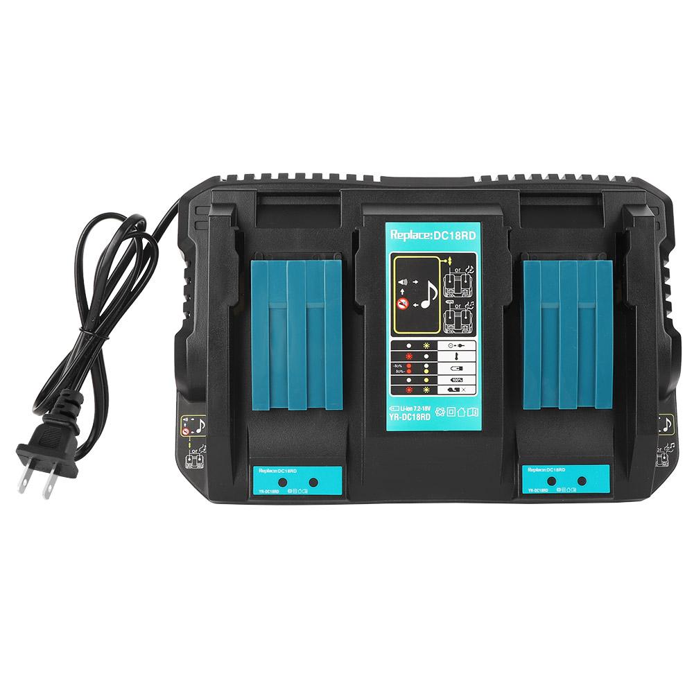 Двойное зарядное устройство с USB-интерфейсом DC18RD для Makita BL1830 Bl1430 14,4 18 В