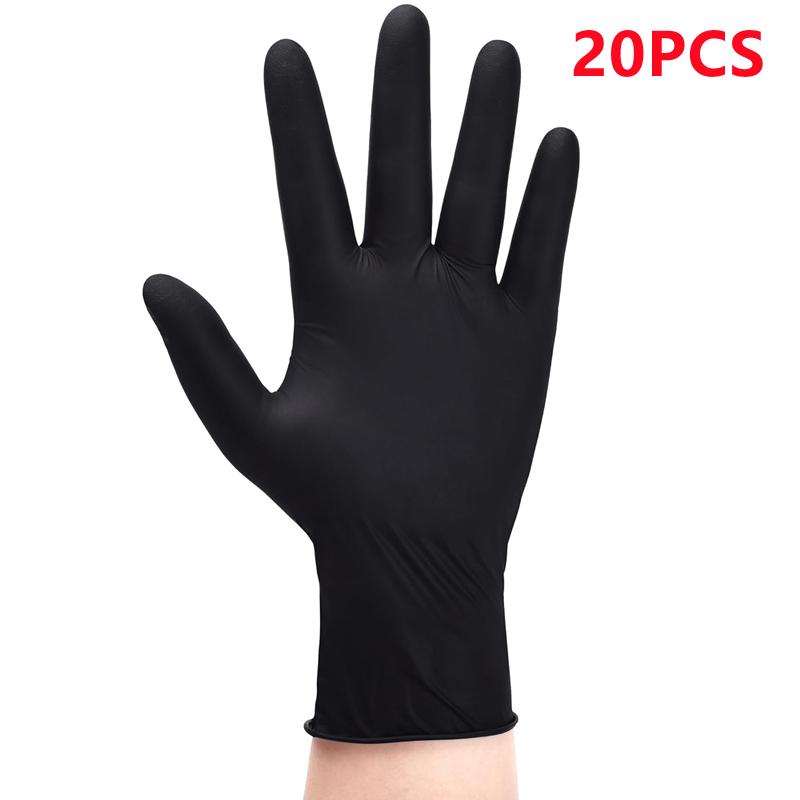 Black Nitrile Disposable Gloves 20/50/100PACK Latex Free Industrial Grade Household Gloves for Tattoo Hair Dye Cleaning Mechanic