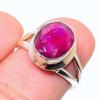 Красный Рубин(Смоделированный) Подарочное кольцо из серебра 925 пробы с драгоценными камнями ручной работы S.6.5 R5g01