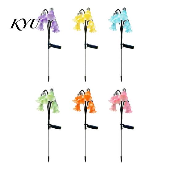 Cordless Garden Decor for Walkways Solar Stake Light, Auto on Off 6 Lily of The Valley Landscape Accents Housewarming Outdoor Waterproof LED