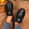 Big Size 43 44 Handmade Faux Leather Flats Women Orthopedic Fashion HandSewing Loafer Round Toe Non-Slip Mom Leisure Walk Shoes