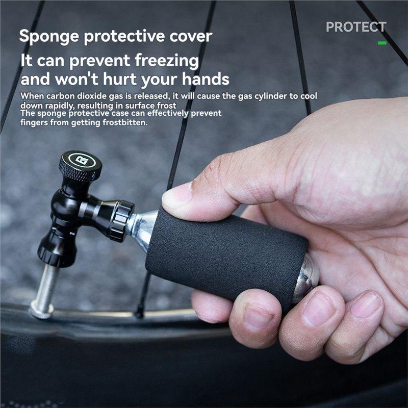 A89E-Bicycle Portable Co2 Inflator Gas CO2 Bike Pump Bike Thickened Explosion-Proof Cylinder Mountain Bike Pump Black
