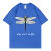 Why Am I So Fly Funny Dragonfly Meme TShirt High Street Fashion Trend Short Sleeve TShirts Unisex Unisex Casual Oversized T Shirt