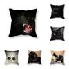 Cute Funny Black Cat Pillowcase Cat Pillowcase Sofa Car Decoration Office Game Chair Cushion Cover Room Home Decoration