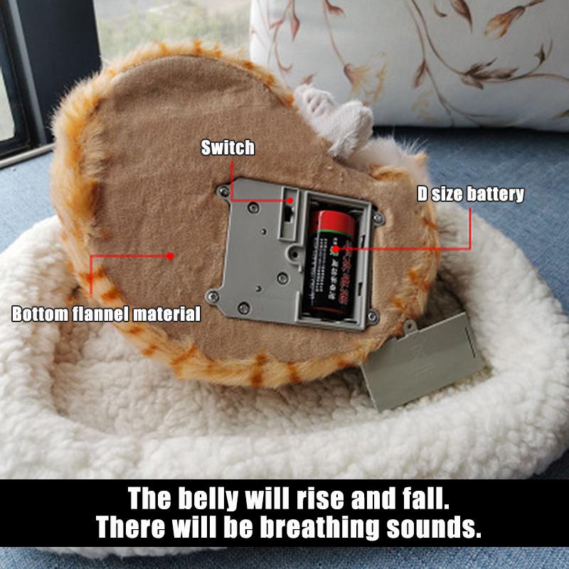 Дышащая Кошка Симуляция Модель Кошки Украшения Плюшевая Спящая Собака Украшения для Дома Реквизит для Фотографии Поделки Оптом