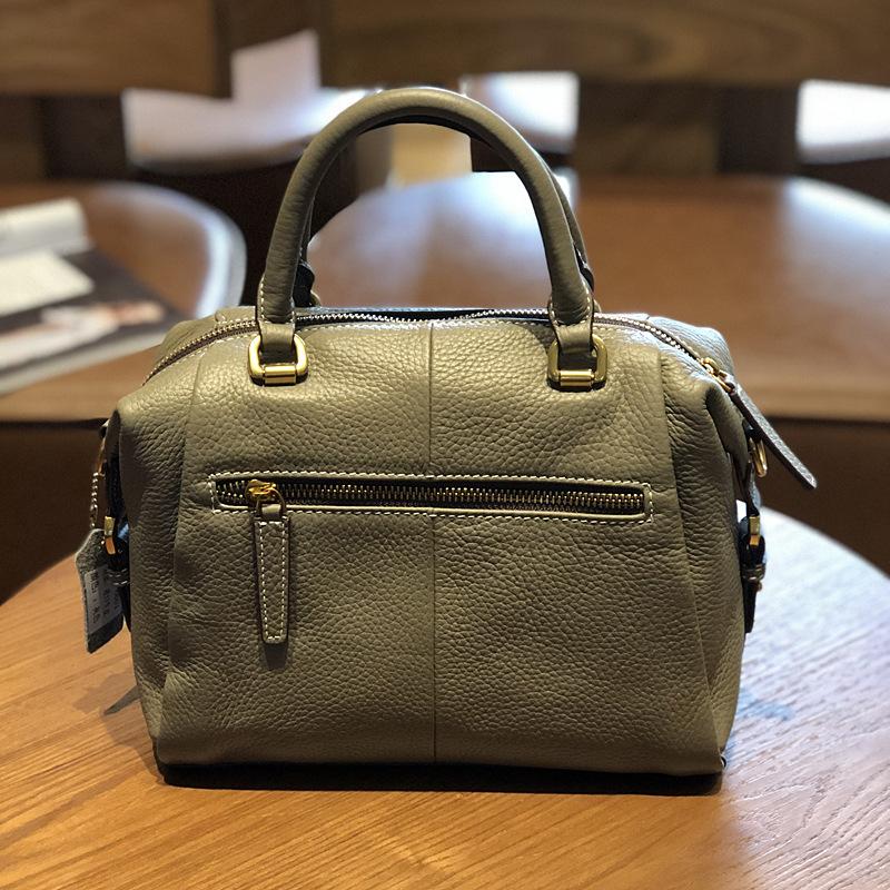 Сумочка из натуральной кожи Boston Bag Женская сумка через плечо из воловьей кожи Повседневная сумка-тоут Модные сумки через плечо в английском стиле Высококачественная мягкая кожа