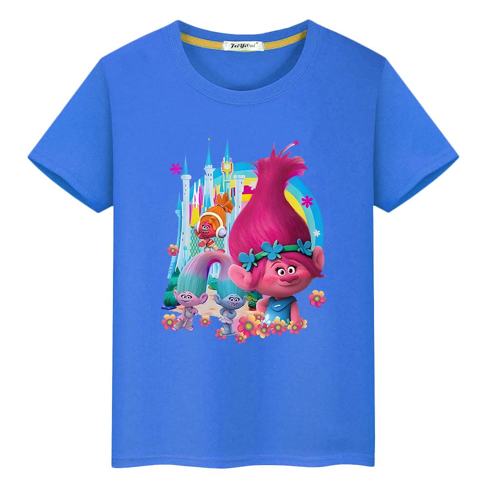 Футболка Fantasia Balloon Trolls для детей для мальчиков 10 лет, кавайные топы y2k, цельные тролли, 100% хлопок, короткие футболки с аниме, одежда для девочек
