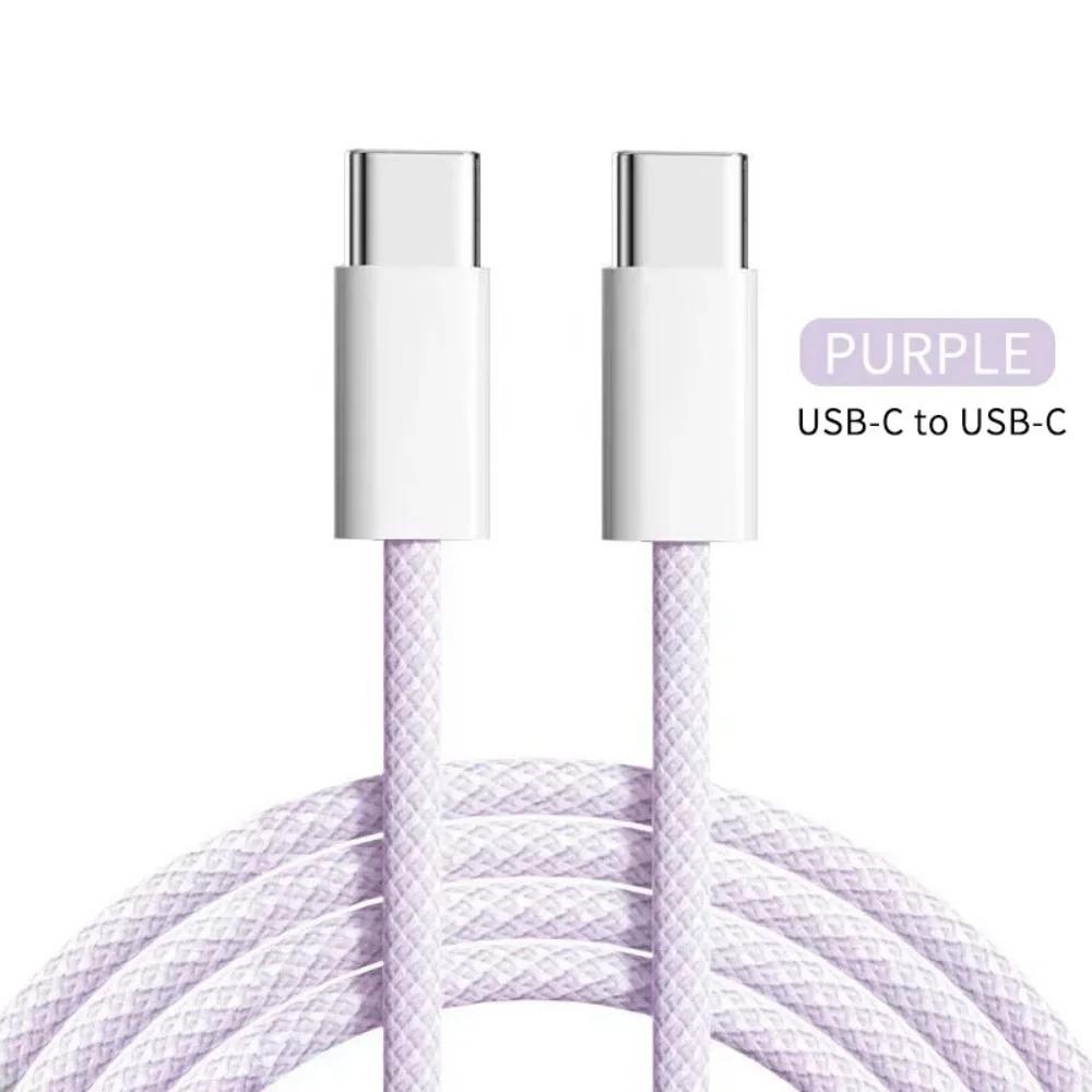 60 Вт PD USB C кабель для быстрой зарядки для iPhone 15 16 Pro Max 15 16 Plus Samsung Huawei Xiaomi Redmi Type C на Type C плетеный кабель