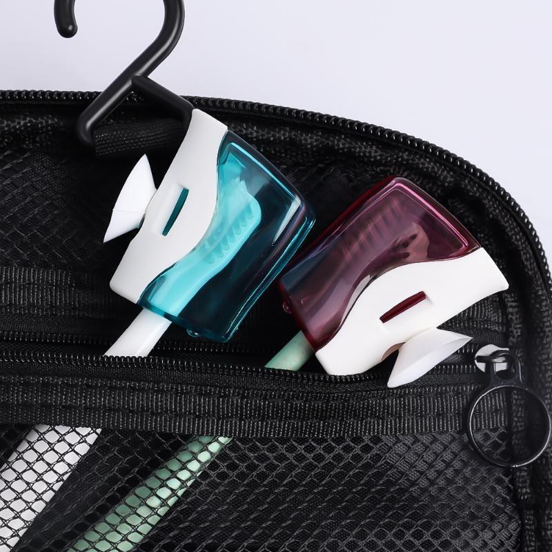 Household Family Wall Mounted Dust Proof Toothbrush Holder Rack Bathroom Creative Sucker Toothbrush Dust Cover