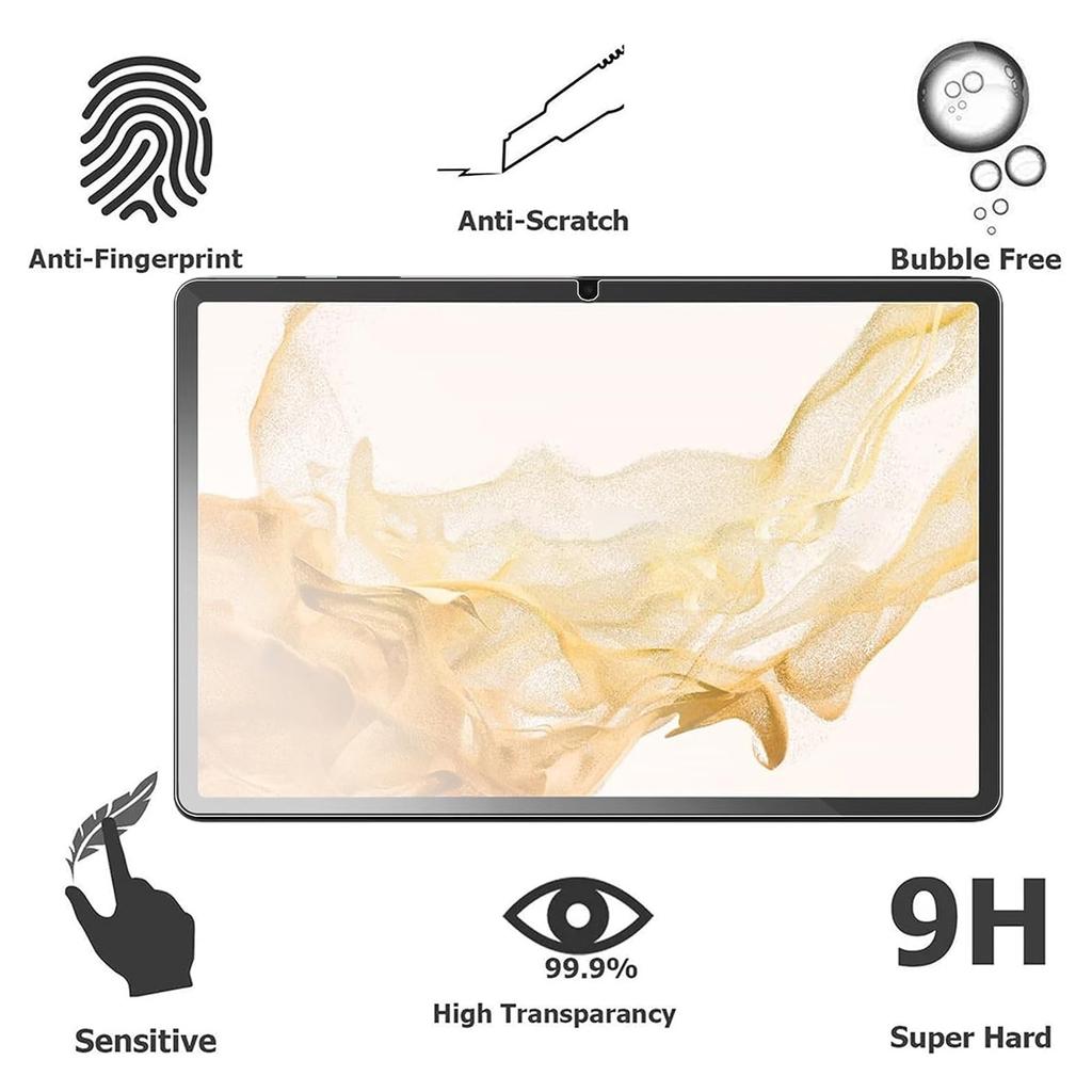 2 шт. защитная пленка для экрана Samsung Galaxy Tab S10 FE/S9 FE/S9/S8/S7 из закаленного стекла, прозрачная пленка 2.5D для полного покрытия