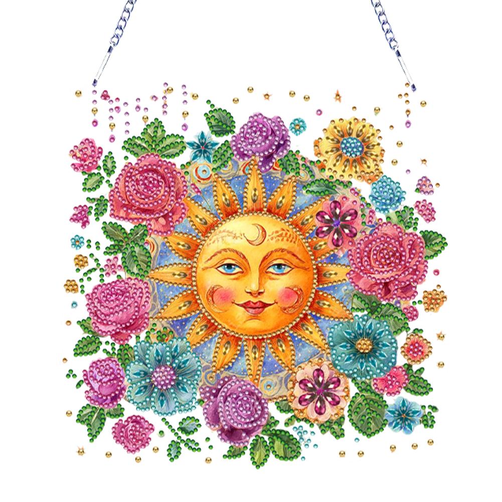 Acrylic Special Shape Flowers 5D DIY Diamond Painting Dots Pendant Rhinestone Diamond Art Pendants Diamond Painting Ornaments