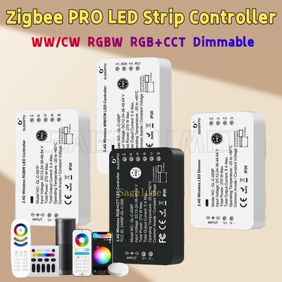 Приложение Tuya Smart Вещи Zigbee 3.0 Умный контроллер светодиодной ленты GLEDOPTO RGBCCT Pro Совместим с хабом 2.4G RF Пульт дистанционного управления Голосовое управление
