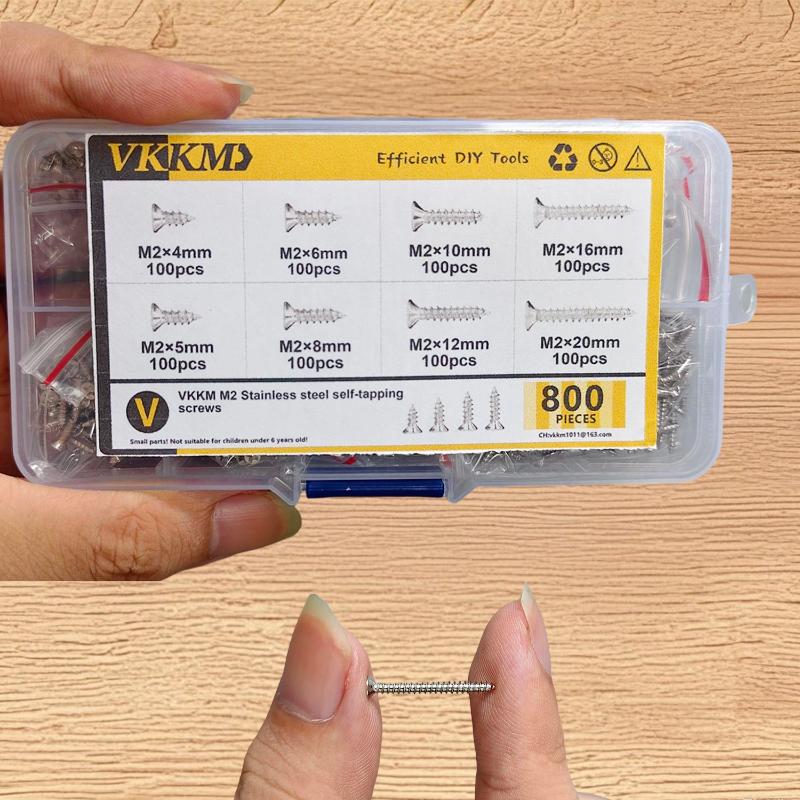 VKKM - Серебряный потайной саморез M2x (4/5/6/8/10/12/16/20) Винт с плоской головкой и крестообразным шлицем из нержавеющей стали мм 304