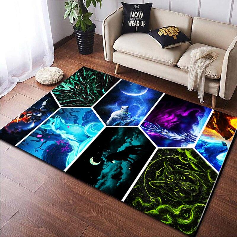 Custom Animal Carpet Wolf Pattern Home Decoration Living Room Lobby Decoration Home Decoration Accessories Wolf Splicing Carpet