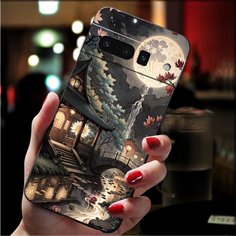 Phone Case For Google Pixel 10 Pro 9 Pro XL 9A 8 7 6 Pro Pixel 8A 7A 6A Pixel 8 7 6 5 Japan Sceneary Cherry Flower Mountain