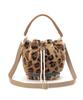 Official Shoulder Bag SM DRAWSTRING Warm Camel Leopard Fur [LeSportsac] BAG/1061 Women's
