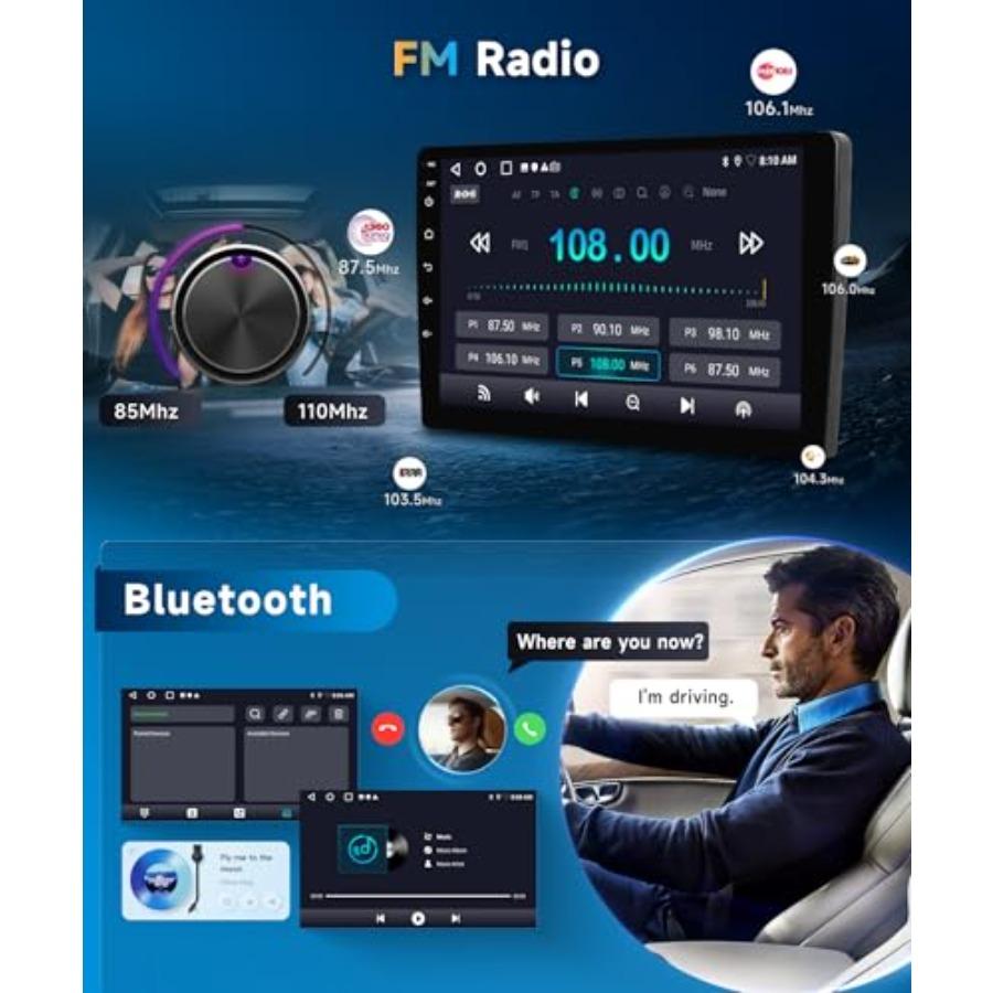 Car Radio for Toyota Corolla 2009-2013: 2G+64G, 9 Touch Screen, Wireless CarPlay/Android Auto, GPS, 5G WiFi, Bluetooth, FM/RDS,