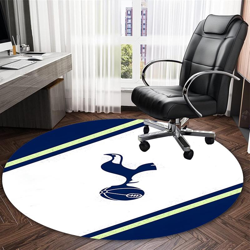 1pc T-Tottenham Hotspur Carpet, Round Rug, Comfortable, Suitable for Entryways, Living Rooms, Office, And Bedrooms, Christmas Decoration
