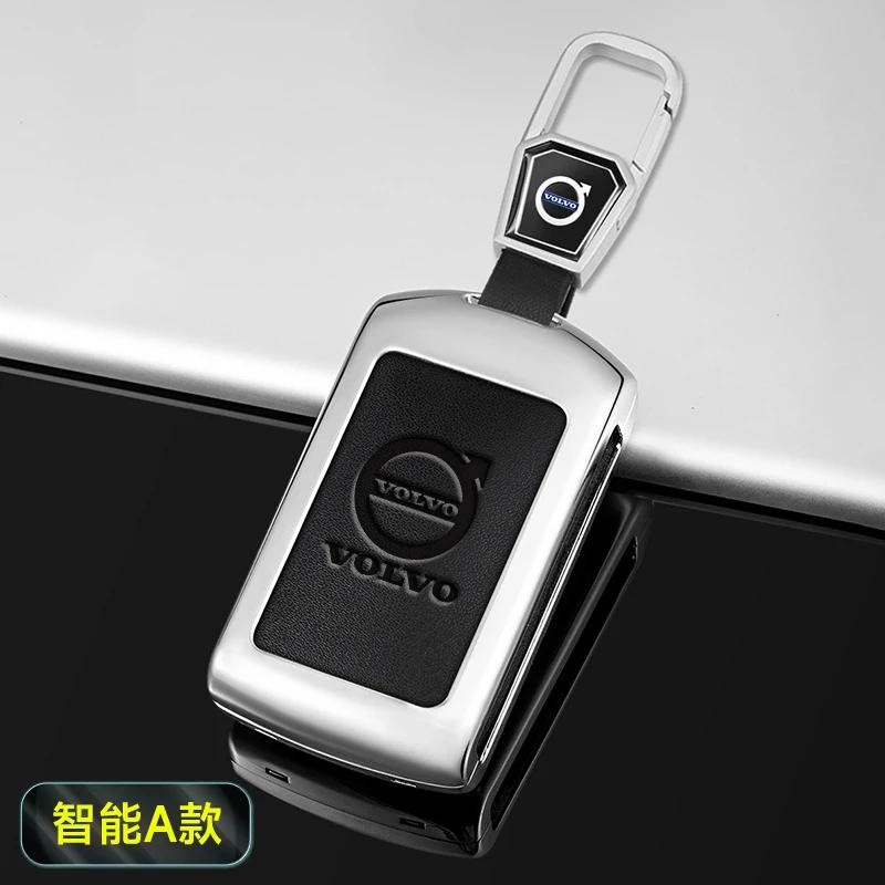 AABBG1 Zinc Alloy Car Key Case Cover Shell Holder Fob For Volvo S60 S90 XC40 XC60 XC90 V90 Polestar 1 Polestar 2 Keychain Car Accessory