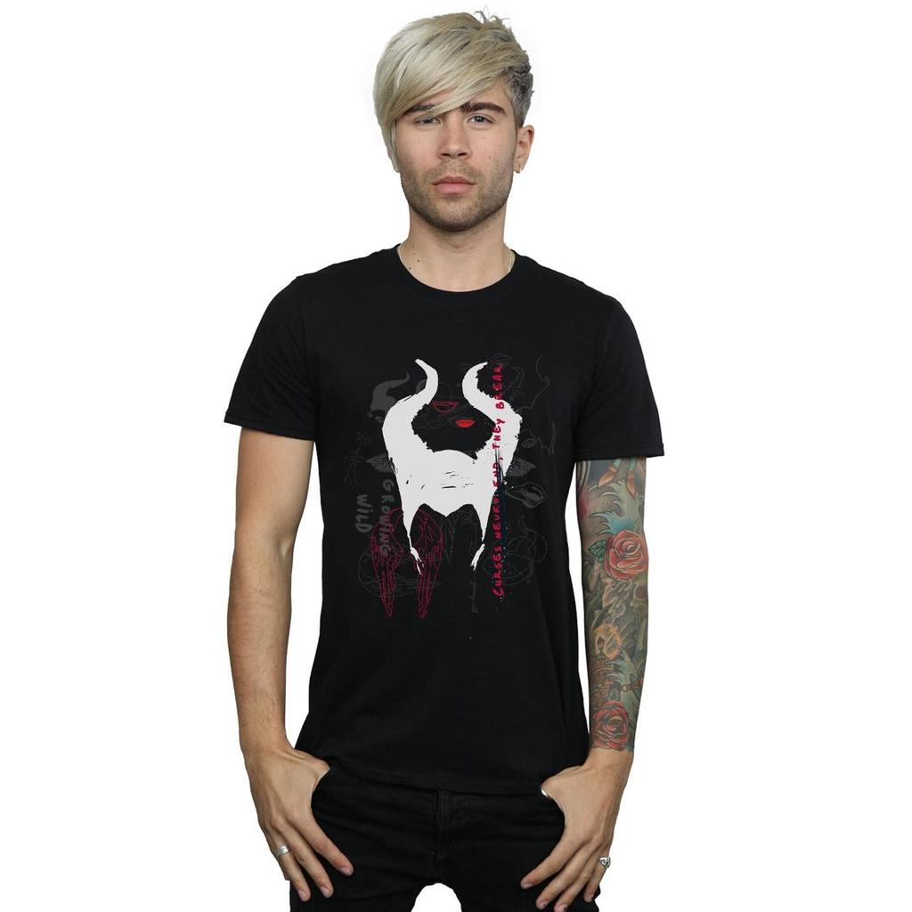 Disney Mens Maleficent Mistress Of Evil Growing Wild Horns Collage T-Shirt
