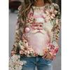 Christmas Women's Pullover Graphic Santa Claus Warm Classic Casual Long Sleeve Crew Neck Regular Tops